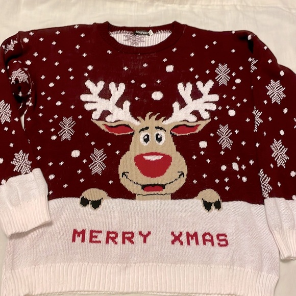 Boohoo Sweaters - Ugly Christmas Merry Christmas Reindeer Sweater! US XXL